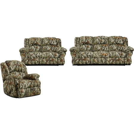 cambridge camo 3 piece living set: sofa, loveseat, recliner