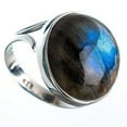thumbnail image 2 of Navya Craft Labradorite Round 925 Sterling Silver Handmade Women Statement Ring Size 12.0, 2 of 3