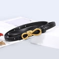 thumbnail image 3 of Grofry Imitation Leather Dress Belt Snap-On Bow-Shaped Buttons Multi Holes Adjustable Length Thin Waistband, 3 of 8