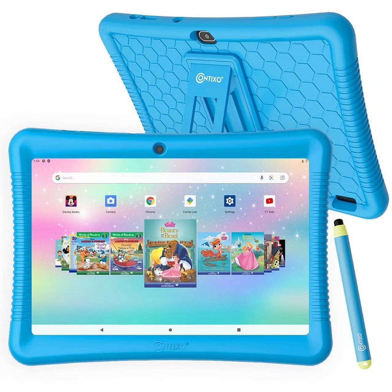 Contixo 10" Android Kids Tablet 64GB, Includes 80+ Disney Storybooks & Stickers, Kid-Proof Case with Kickstand & Stylus, (2024 Model) - Blue. - image 5 of 11