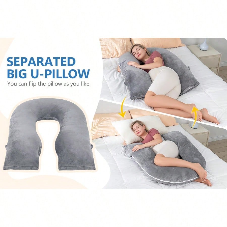 Pregnancy Pillows Detachable Body Pillow For Sleeping Nurse Relax MultiUse Pregnancy Pillows For Pregnant Women Grey