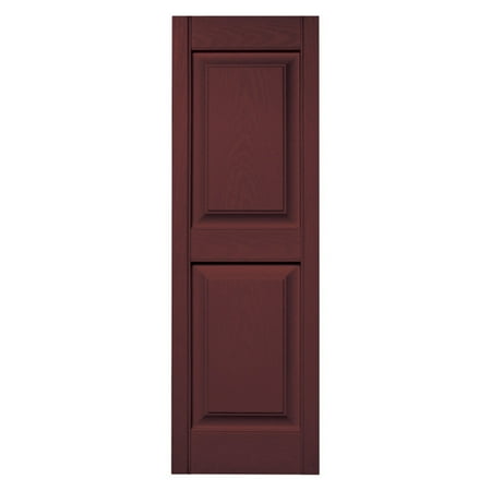 Raised Panel: Builders Edge Shutters & Hardware 15 in. x 43 in. Raised Panel Shutters Pair in #167 Bordeaux 030140043167