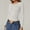 White, variant on Aloohaidyvio Womens Stretchy Long Sleeve Shirts Crew Neck Layering Basic Tee Slim Fitted Lightweight Going Out Tops