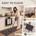 thumbnail image 3 of Kitchen Rugs and Mat Non Slip Washable, Super Absorbent Kitchen Mats for Floor with Rubber Backing, Soft Braided Standing Sink Mat, Anti Fatigue Kitchen Runner Rug Easy to Clean, Dark Brown 17"x30", 3 of 8