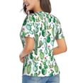 thumbnail image 3 of Xecao Cactus Plants1 for Women's V-Neck T-Shirts-Elegant Half-Sleeve Tops Perfect for Summer-3X-Large, 3 of 5