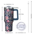 thumbnail image 2 of OBREWU Pioneer Flower Tumbler with Handle and Lid,Pioneer Flower 40oz Double Wall Vacuum Insulated Tumbler,Cups Gift for Women and Men, 2 of 7
