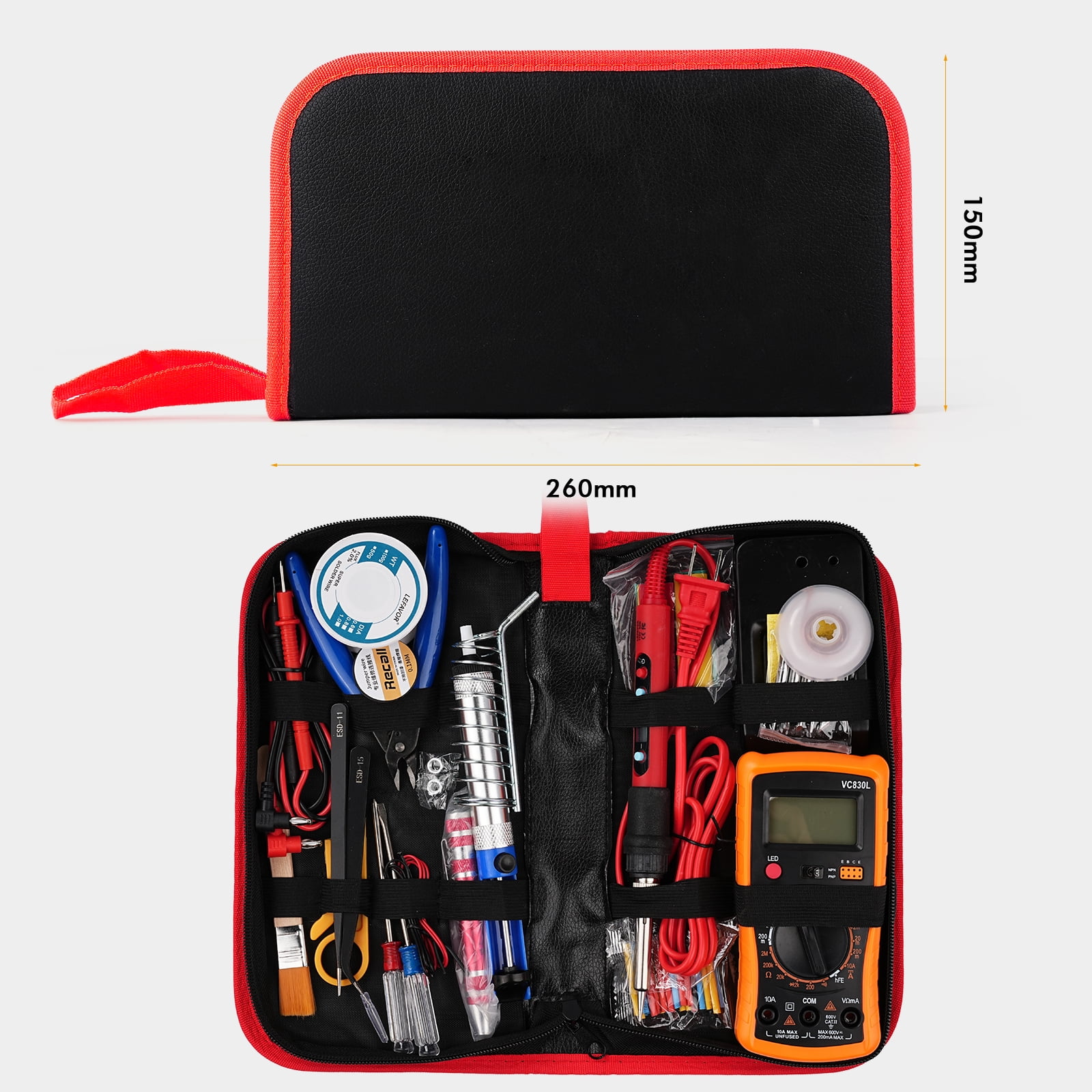 Victool 80W Soldering Iron Set w/Multimeter Adjustable Temperature Solder Iron Circuit Repair Tool US