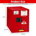 thumbnail image 6 of Industrial Chemical Safety Cabinet – Red 4 Gallon Flammable Liquid Storage, CE & OSHA Compliant, Double-Walled Steel with 3-Point Locking System, Fire Safety Cabinet for Gasoline, Alcohol, Glue, 6 of 8