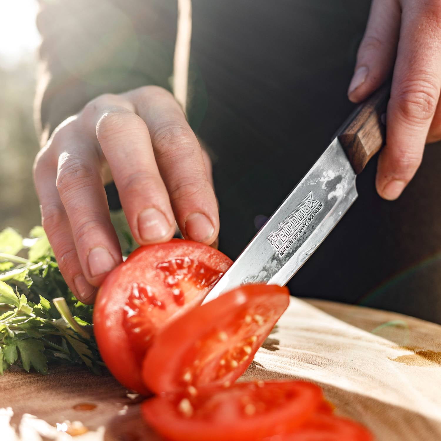 Petromax Hand Sharpened Utility Knife, All-Purpose Stainless Steel with Hardwood Handle for Home, Camping, and Indoor or Outdoor Adventure Knives
