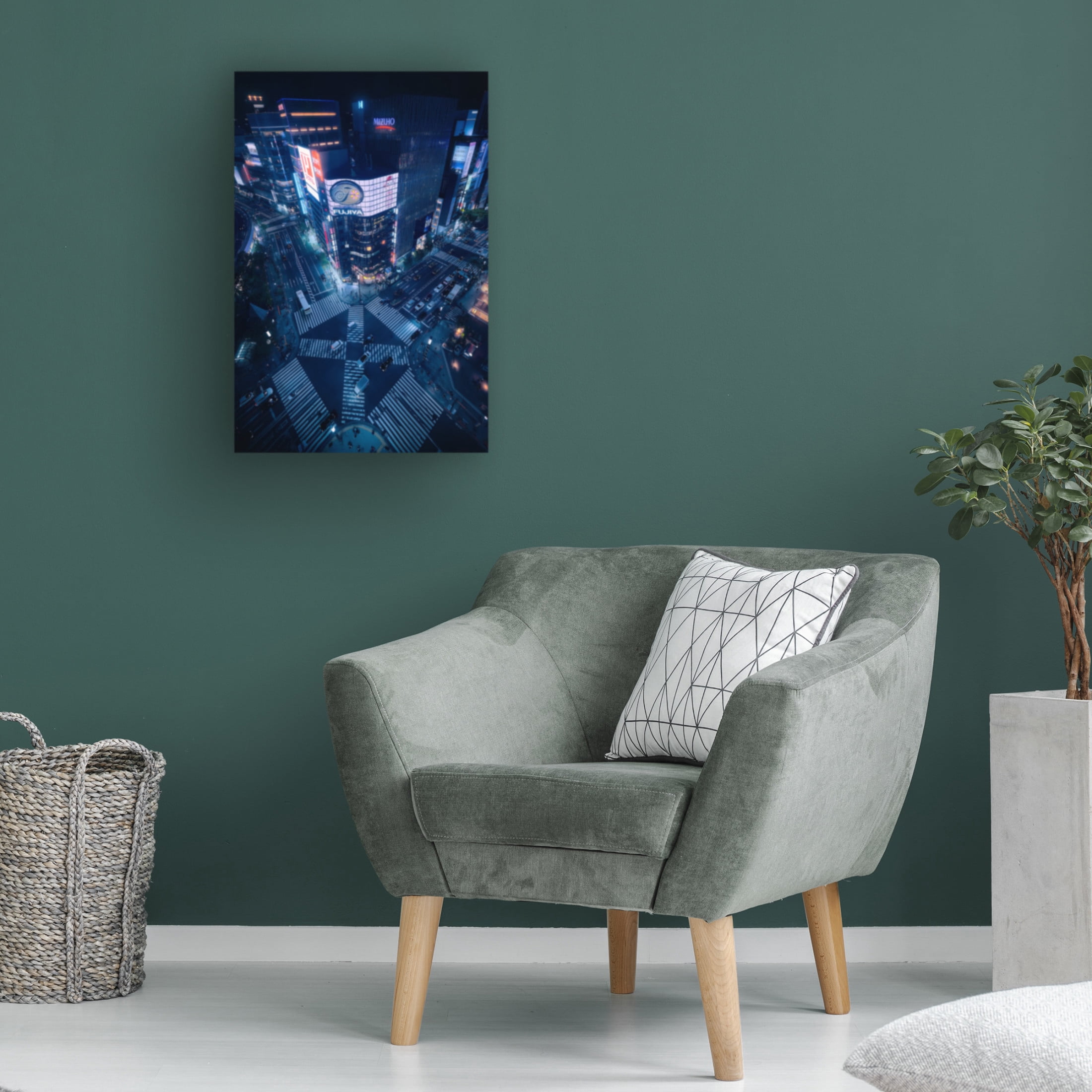 Canvas Wall Art - Javier De La 'Crossing Ginza' Wall Art for Living Room, Bedroom, or Office Décor by Trademark Fine Art - 30 x 47 Inches