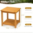 thumbnail image 2 of HYJY Patio Small Side Table, Acacia Wood 18 inch Double-Deck Coffee Table with Storage Tier for Living Room, Garden, Balcony, Porch, Deck (Teak Color), 2 of 18