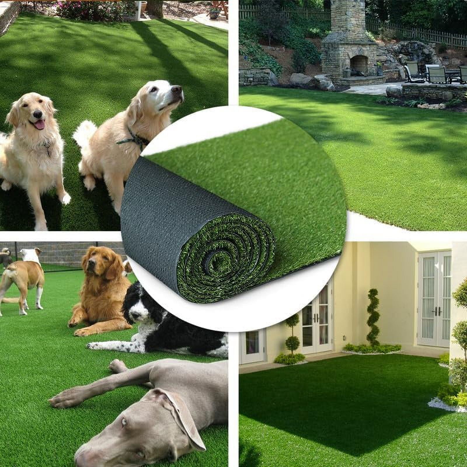 Petgrow Artificial Synthetic Grass Turf 8FTx12FT, 0.8" Pile Height Indoor Outdoor Pet Dog Artificial Grass Mat Rug Carpet for Garden Backyard Balcony