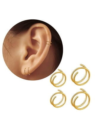 Cartilage double shop hoop earrings