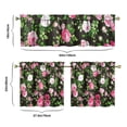 thumbnail image 6 of Pioneer Kitchen Curtains and Valance Set 24 Inch Tier Vintage Floral Rose Curtains Small Drapes for Cafe Living Room Bathroom Farmhouse 3 Pieces Set Rod Pocket, 6 of 6