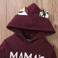 thumbnail image 3 of KIMI BEAR Pants Outfits For Toddler Baby Girls 3T Girls Fall Winter Clothing Set Letter Print Floral Hooded Long Sleeve Hoodie Pants 2PCs Set 3-4 Years, Burgundy, 3 of 8