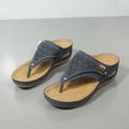 thumbnail image 5 of Women's Spring And Summer New Big Size Clip-toe Beach Flower Hollow-out Wedges Fashion Casual Slippers Sandals for Women 2025 Navy 42, 5 of 6