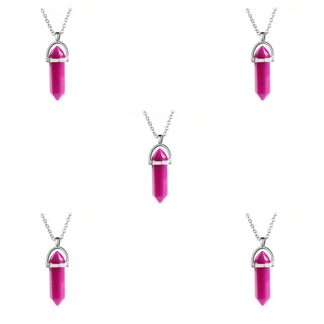 Colgantes de cristal Minnieouse Hexágono Rosa rojo CBP468207