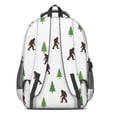 thumbnail image 3 of Bigfoot and Tree White Pattern Backpack for School, Cute School Bag with Adjustable Shoulder Straps and Padded Back, 16.9"x12.6"x5.9", 3 of 5
