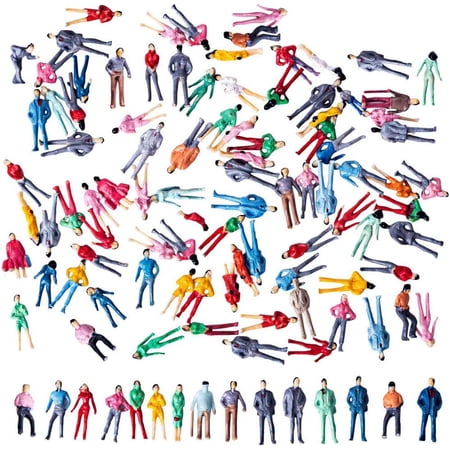 Evemodel P8710 HO Scale (1:87) Pre-Painted Worker Figures - 50 Pack For Model Train Layouts & Dioramas