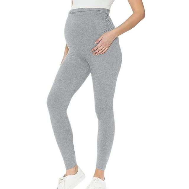 Kcodviy Women Maternity Casual Solid Compression Maternity Color Elastic Control Hight Maternity Clothes Waist Long Pants Leggings Maternity Business Clothes Soft Pants