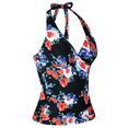 thumbnail image 2 of Hilor Womens Swimsuit Tops V Neck Halter Swim Tops Tummy Control Tankini Top, 2 of 5