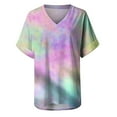 thumbnail image 3 of Women's Plus Size Short Sleeve Tie-dye Printing V-Neck T-Shirt, 3 of 4