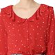 thumbnail image 1 of Blusa con Botones cuello de solapa con volantes estampado de Corazón Allegra K manga del Codo Rojo M, 1 of 6