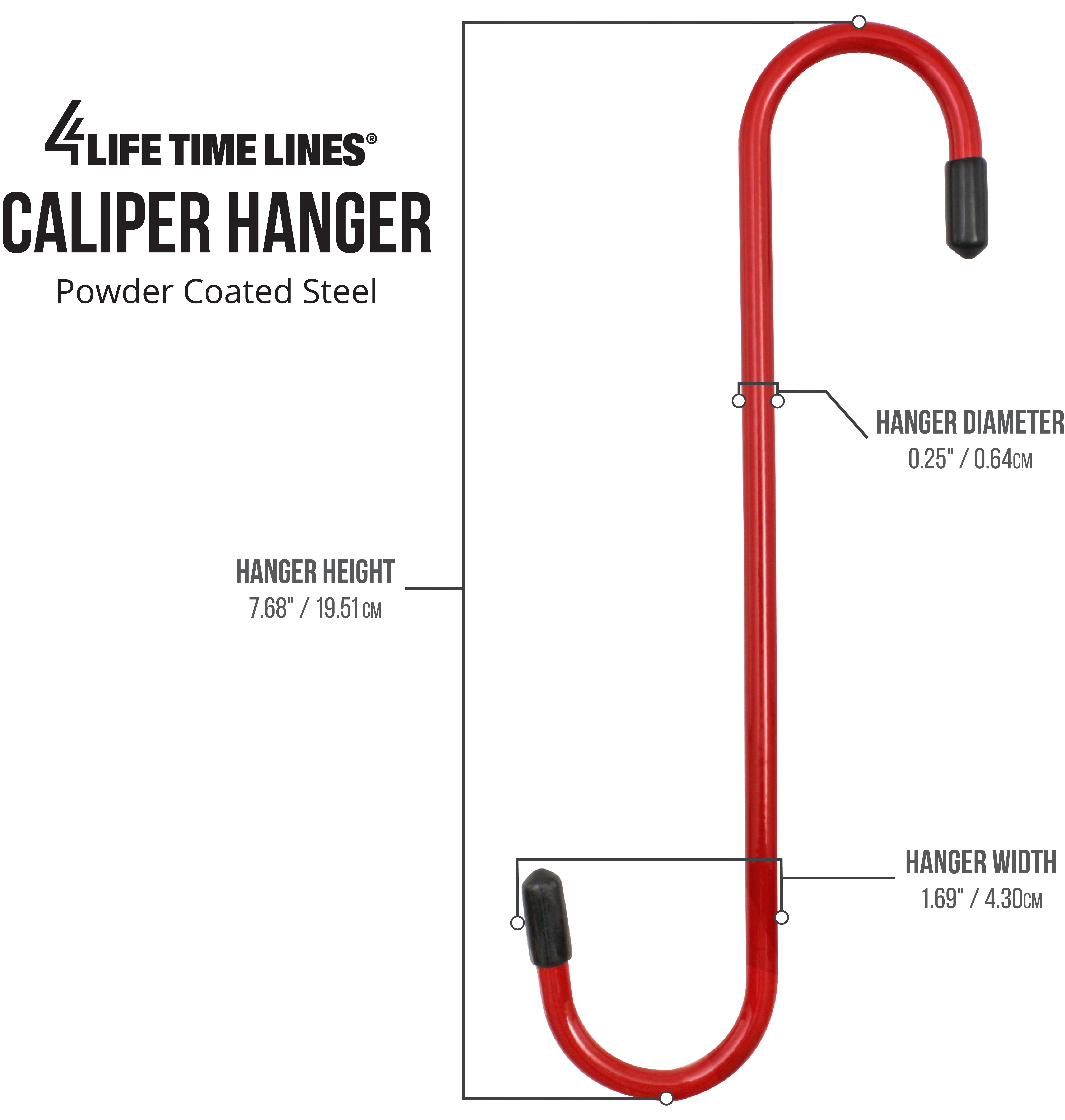 4LIFETIMELINES Brake Caliper Hanger Hooks Durable Steel Red Powder Coated with Rubber Tips 2 Pack for Automotive Work on Brake Axle and Suspesion Systems 