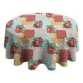 thumbnail image 4 of Pioneer Flower Floral Print Pattern Round Tablecloth 60"x60",Wrinkle Wipeable Table Cloth for Kitchen Dining Room Picnic Patio Party, 4 of 6