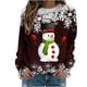 thumbnail image 2 of Pntutb Mujer Otoño e Invierno Casual Navidad Muñeco de nieve Impreso Cuello redondo Manga larga Jersey Blusa Sudadera tops Pntutb Pntutb-3892, 2 of 6