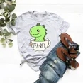 thumbnail image 4 of Linda camiseta Tea-Rex para mujer, divertida camiseta de dinosaurio de dibujos animados, ropa Kawaii de manga corta de algodón para mujer, camiseta con gráfico de Dino Tea, 4 of 5