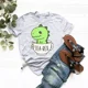thumbnail image 4 of Linda camiseta Tea-Rex para mujer, divertida camiseta de dinosaurio de dibujos animados, ropa Kawaii de manga corta de algodón para mujer, camiseta con gráfico de Dino Tea, 4 of 5