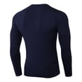 thumbnail image 2 of Men Fitness V-neck Tops Long Sleeve Tight Training Shirts Sports Running Gym Tops Compresstion Running Tops, 2 of 5