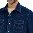 thumbnail image 3 of Wrangler Mens Navy Corduroy Retro Shirt, 3 of 3
