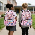 thumbnail image 4 of DISNIMO Axolotl Music Note Print Kids 17 Inch Backpack for Girls Lightweight School Bookbag with Side Pockets for Water Bottle, Girls Back to School Supplies, 4 of 7
