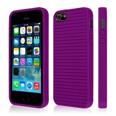 iPhone 5S Purple Case, EMPIRE GRUVE Full Protective Shock Resistant Soft Textured Non Slip Flexible TPU Slim Case for iPhone SE / 5S /5 [Perfect Fit & Precise Port Cut Outs] -