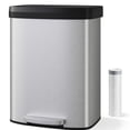 thumbnail image 1 of YUSAZENS 60L Kitchen Garbage Can with Liner Rim and Soft Close Plastic Lid, Durable and Elegant, Silver Color, 1 of 9