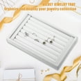 thumbnail image 3 of Velvet 7 Slots Jewelry Trays Stackable Tray Box Showcase for Rings Earrings Studs White, 3 of 8