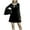 Black, variant on ZQUUVOU Women's Gothreth Patchwork Flared Sleeve Lace-Up Long-Sleeved Squares Neck Dress Black