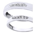 thumbnail image 2 of AFFY White Natural Diamond His And Hers Wedding Band Set in 14K White Gold (0.2 Cttw), 2 of 2