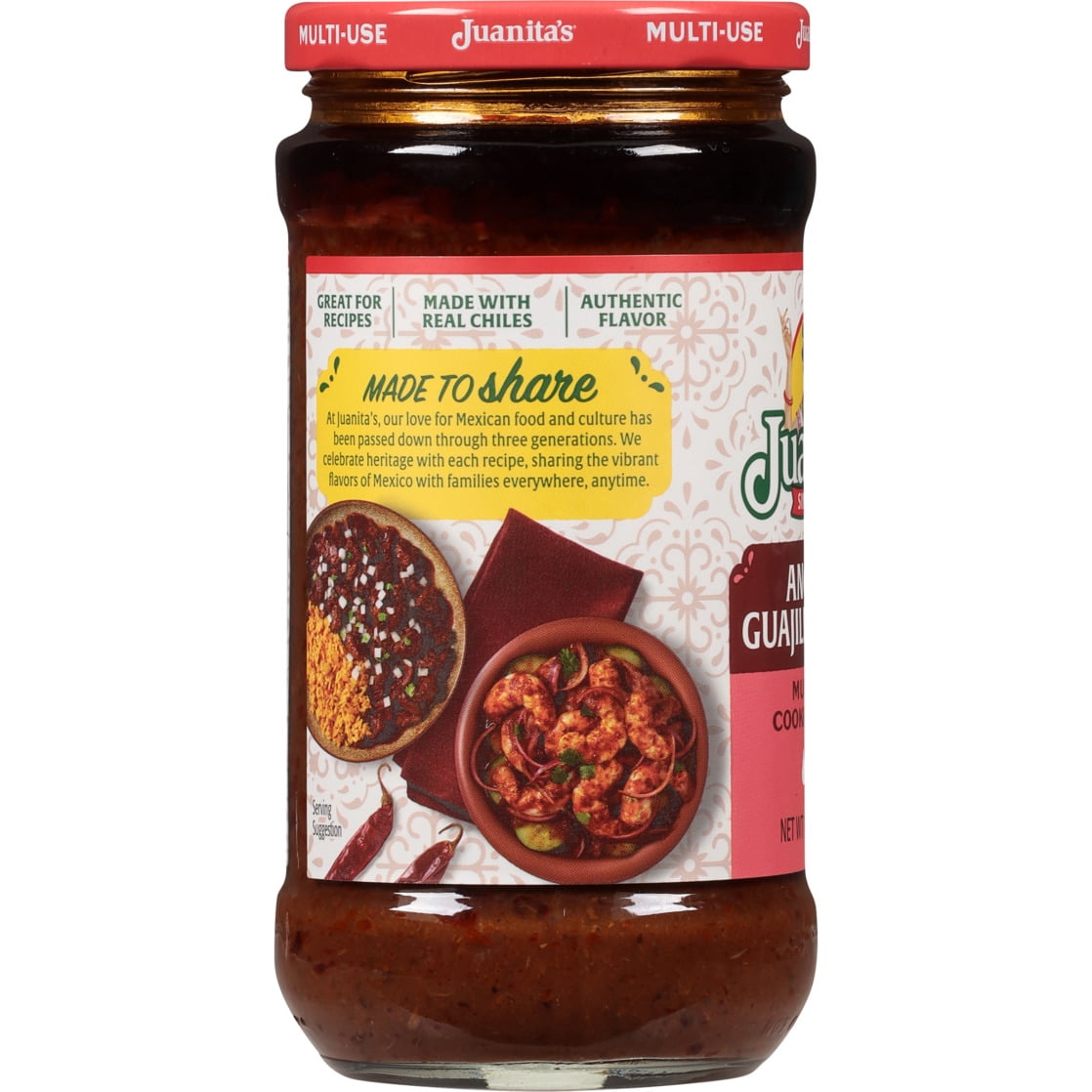 (3 pack) Juanita's Foods Ancho & Guajillo Adobo Multi-Use Cooking Sauce 16 oz Jar
