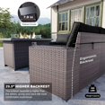 thumbnail image 3 of Kullavik 7 Pieces Outdoor Patio Furniture Set with 43" Gas Propane Fire Pit Table PE Wicker Rattan Sectional Sofa Patio Conversation Sets,Black, 3 of 9