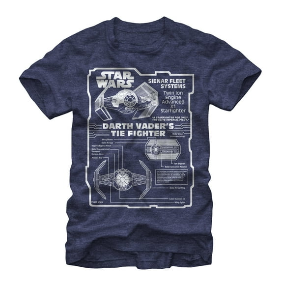 Men's Star Wars TIE Advanced  Graphic Tee Navy Heather Large