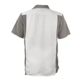 thumbnail image 2 of Men's Two Tone Bowling Casual Dress Shirt (White / Grey,2XL), 2 of 2