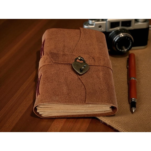 Avengers Marvels Logo Embossed Vintage Leather Sketchbook Journal Writing Notebook for Men & Women Leather Bound Notebook Daily Notepad 7x5 Inches.