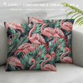 thumbnail image 3 of Orinice Flamingos Palm Leaves Decorative Throw Pillow Cover for Home Couch Living Room Sofa Square Summer Printed on Both Sides 1PC 12x12in, 3 of 5