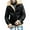 Black, variant on CHEEREAM Faux Leather Jacket Men Suede Faux Fur Jacket Outwear Coat with Hooded Winter Casual Sherpa Lined PU Leather Overcoat Black 3XL