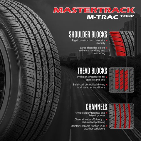 Mastertrack M-TRAC TOUR 235/55R17 103W XL All Season High Performance Passenger Tire 235/55/17 (Tire Only) simolary.com 23 Mastertrack M-TRAC TOUR 235/55R17 103W XL All Season High Performance Passenger Tire 235/55/17 (Tire Only) Simolary simolary.com 23