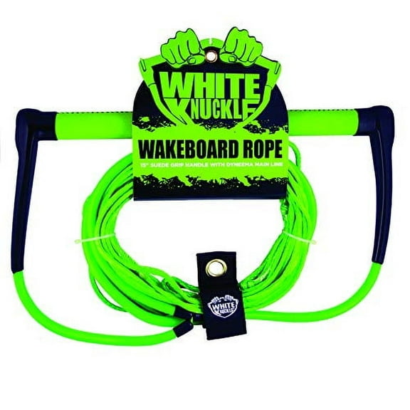 White Knuckle Wake Board Rope, 75ft, Dyneema Mainline, 1500lb Breaking Capacity, 16 Strands