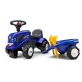 thumbnail image 1 of New Holland Ride-On & Push-Along Tractor with Trailer & Tools for 1 Year Kids, Blue, 1 of 1